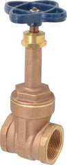 NIBCO - 1-1/4" Pipe, Class 125, Threaded Bronze Solid Wedge Rising Stem Gate Valve - 200 WOG, 125 WSP, Screw-In Bonnet - Eagle Tool & Supply
