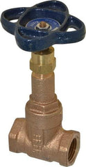 NIBCO - 1/2" Pipe, Class 125, Threaded Bronze Solid Wedge Rising Stem Gate Valve - 200 WOG, 125 WSP, Screw-In Bonnet - Eagle Tool & Supply