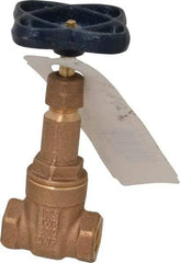 NIBCO - 1/4" Pipe, Class 125, Threaded Bronze Solid Wedge Rising Stem Gate Valve - 200 WOG, 125 WSP, Screw-In Bonnet - Eagle Tool & Supply