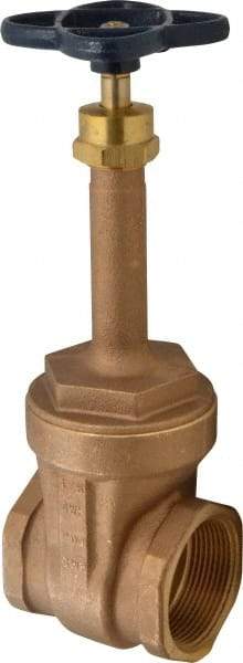 NIBCO - 2-1/2" Pipe, Class 125, Threaded Bronze Solid Wedge Rising Stem Gate Valve - 200 WOG, 125 WSP, Screw-In Bonnet - Eagle Tool & Supply