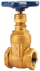 NIBCO - 1-1/2" Pipe, Class 125, Threaded Bronze Solid Wedge Stem Gate Valve with Drain - 200 WOG, 125 WSP, Screw-In Bonnet - Eagle Tool & Supply