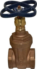 NIBCO - 1-1/2" Pipe, Class 125, Threaded Bronze Solid Wedge Stem Gate Valve - 200 WOG, 125 WSP, Screw-In Bonnet - Eagle Tool & Supply