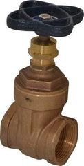 NIBCO - 1-1/4" Pipe, Class 125, Threaded Bronze Solid Wedge Stem Gate Valve - 200 WOG, 125 WSP, Screw-In Bonnet - Eagle Tool & Supply