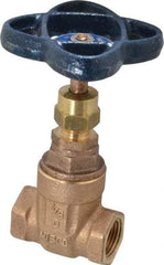 NIBCO - 3/8" Pipe, Class 125, Threaded Bronze Solid Wedge Stem Gate Valve - 200 WOG, 125 WSP, Screw-In Bonnet - Eagle Tool & Supply