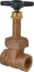 NIBCO - 1" Pipe, Class 125, Threaded Bronze Solid Wedge Rising Stem Gate Valve - 200 WOG, 125 WSP, Union Bonnet - Eagle Tool & Supply