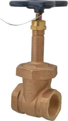 NIBCO - 1-1/2" Pipe, Class 125, Threaded Bronze Solid Wedge Rising Stem Gate Valve - 200 WOG, 125 WSP, Union Bonnet - Eagle Tool & Supply