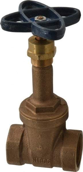 NIBCO - Class 150, Threaded Bronze Solid Wedge Rising Stem Gate Valve - 300 WOG, 150 WSP, Screw-In Bonnet - Eagle Tool & Supply