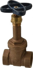 NIBCO - Class 150, Threaded Bronze Solid Wedge Rising Stem Gate Valve - 300 WOG, 150 WSP, Screw-In Bonnet - Eagle Tool & Supply