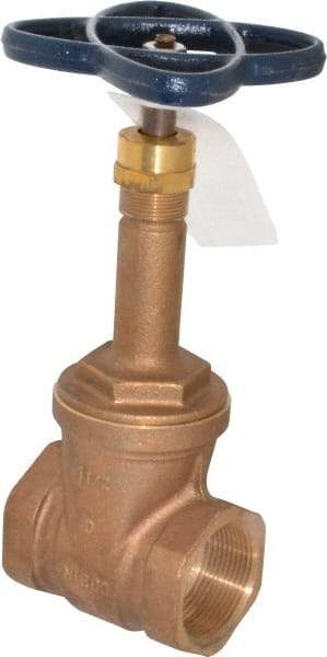 NIBCO - Class 125, Threaded Bronze Solid Wedge Rising Stem Gate Valve - 200 WOG, 125 WSP, Union Bonnet - Eagle Tool & Supply