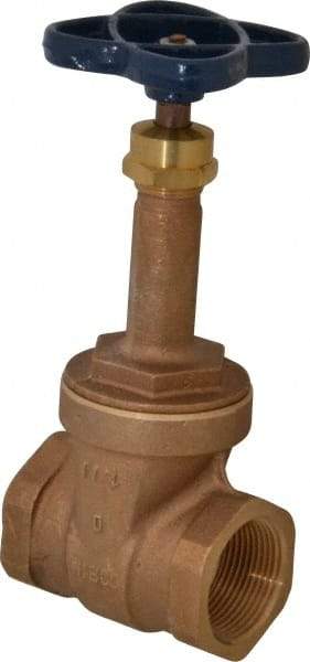 NIBCO - Class 125, Threaded Bronze Solid Wedge Rising Stem Gate Valve - 200 WOG, 125 WSP, Union Bonnet - Eagle Tool & Supply