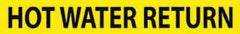 NMC - Pipe Marker with Hot Water Return Legend and No Graphic - 3/4 to 1-1/4" Pipe Outside Diam, Black on Yellow - Eagle Tool & Supply