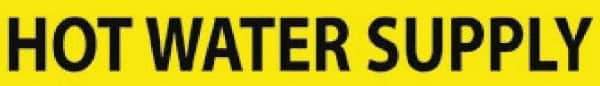 NMC - Pipe Marker with Hot Water Supply Legend and No Graphic - 3/4 to 1-1/4" Pipe Outside Diam, Black on Yellow - Eagle Tool & Supply