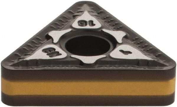 Iscar - TNMG434 GN Grade IC8250 Carbide Turning Insert - TiCN/Al2O3/TiN Finish, 60° Triangle, 1/2" Inscr Circle, 3/16" Thick, 1/16" Corner Radius - Eagle Tool & Supply