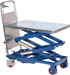 Vestil - 220 Lb Capacity Manual Scissor Elevating Cart - 10" to 51" Lift Height, 27-1/2" Platform Length x 17-1/2" Platform Width - Eagle Tool & Supply