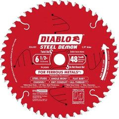 Freud - 6-1/2" Diam, 5/8" Arbor Hole Diam, 48 Tooth Wet & Dry Cut Saw Blade - Carbide-Tipped, Burr-Free Action, Standard Round Arbor - Eagle Tool & Supply