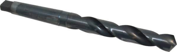 Chicago-Latrobe - 1-1/4", 4MT 118° Point High Speed Steel Taper Shank Drill Bit - Oxide Finish, 7-7/8" Flute Length, 13-1/2" OAL, Spiral Flute, Series 110 - Eagle Tool & Supply