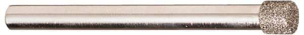 Made in USA - 1/2" Head Diam x 1/4" Head Thickness Diamond (Abrasive) Grinding Pin - 1/4" Shank Diam x 2-3/4" Shank Length, Coarse Grade - Eagle Tool & Supply