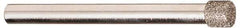 Made in USA - 1/2" Head Diam x 1/4" Head Thickness Diamond (Abrasive) Grinding Pin - 1/4" Shank Diam x 2-3/4" Shank Length, Coarse Grade - Eagle Tool & Supply