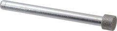 Made in USA - 3/8" Head Diam x 1/4" Head Thickness Diamond (Abrasive) Grinding Pin - 1/4" Shank Diam x 2-3/4" Shank Length, Coarse Grade - Eagle Tool & Supply
