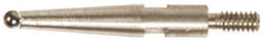 Made in USA - 0.08" Ball Diam, Carbide, Ball Test Indicator Contact Point - 0.78" Contact Point Length, Use with Fowler Test Indicators - Eagle Tool & Supply