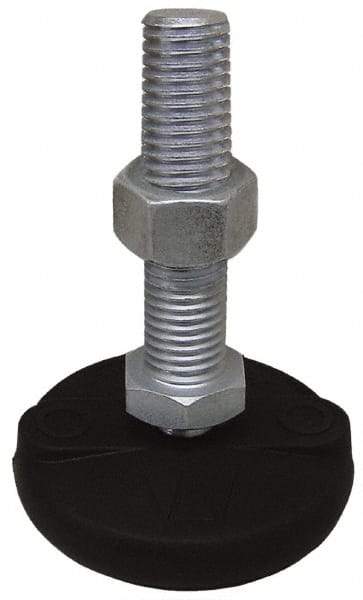 Gibraltar - 5/8-11 Bolt Thread, Studded Pivotal Stud Mount Leveling Pad & Mount - 10,000 Max Lb Capacity, 5" Base Diam - Eagle Tool & Supply