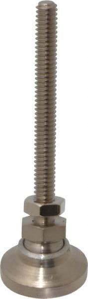 Gibraltar - 1/4-20 Bolt Thread, Studded Pivotal Stud Mount Leveling Pad & Mount - 1,000 Max Lb Capacity, 1" Base Diam - Eagle Tool & Supply