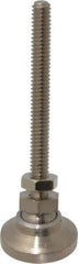 Gibraltar - 1/4-20 Bolt Thread, Studded Pivotal Stud Mount Leveling Pad & Mount - 1,000 Max Lb Capacity, 1" Base Diam - Eagle Tool & Supply