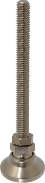 Gibraltar - 3/8-16 Bolt Thread, Studded Pivotal Stud Mount Leveling Pad & Mount - 3,750 Max Lb Capacity, 1-1/4" Base Diam - Eagle Tool & Supply