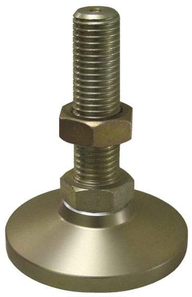 Gibraltar - 1-8 Bolt Thread, Studded Pivotal Stud Mount Leveling Pad & Mount - 22,000 Max Lb Capacity, 4" Base Diam - Eagle Tool & Supply