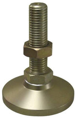 Gibraltar - 1-8 Bolt Thread, Studded Pivotal Stud Mount Leveling Pad & Mount - 22,000 Max Lb Capacity, 4" Base Diam - Eagle Tool & Supply