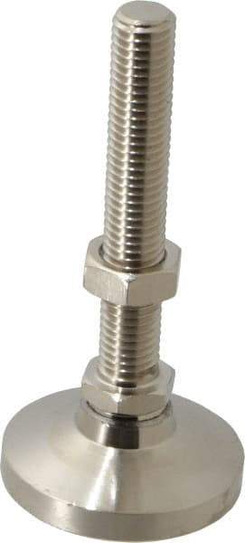 Gibraltar - 5/8-11 Bolt Thread, Studded Pivotal Stud Mount Leveling Pad & Mount - 6,000 Max Lb Capacity, 2-1/2" Base Diam - Eagle Tool & Supply
