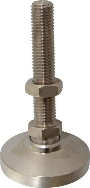 Gibraltar - 3/4-10 Bolt Thread, Studded Pivotal Stud Mount Leveling Pad & Mount - 7,400 Max Lb Capacity, 3" Base Diam - Eagle Tool & Supply
