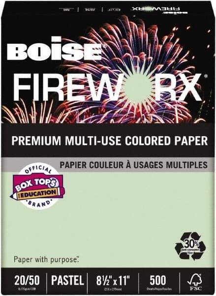 Boise - 8-1/2" x 11" Green Colored Copy Paper - Use with Laser Printers, Copiers, Plain Paper Fax Machines, Multifunction Machines - Eagle Tool & Supply