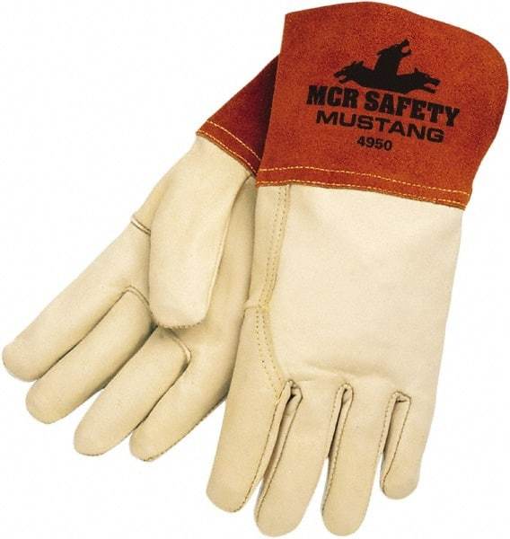 MCR Safety - Welder's & Heat Protective Gloves - GUNN TAN/ORG XL 1/PR MUSTANG TIG WELDER GLV - Eagle Tool & Supply