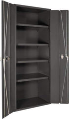 Durham - 4 Shelf Locking Storage Cabinet - Steel, 36" Wide x 24" Deep x 84" High, Gray - Eagle Tool & Supply