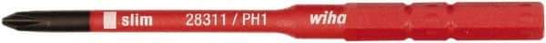 Wiha - #1, Phillips Screwdriver Bit - 75mm OAL - Eagle Tool & Supply