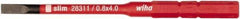 Wiha - 4mm Blade, 15/64" Drive Slotted Screwdriver Bit - 2-61/64" OAL - Eagle Tool & Supply