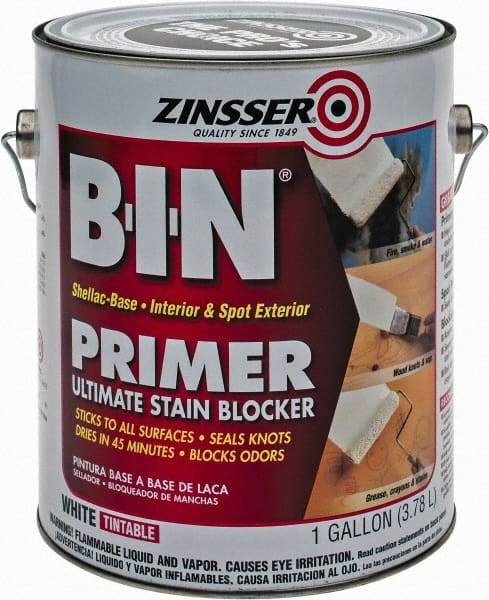 Zinsser - 1 Gal White Primer - 400 to 500 Sq Ft Coverage, 549 gL Content, Quick Drying - Eagle Tool & Supply