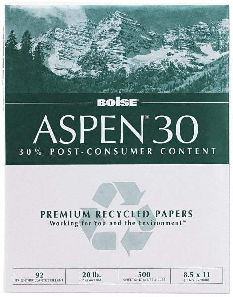 Boise - 8-1/2" x 11" White Copy Paper - Use with Laser Printers, High-Speed Copiers, Plain Paper Fax Machines - Eagle Tool & Supply