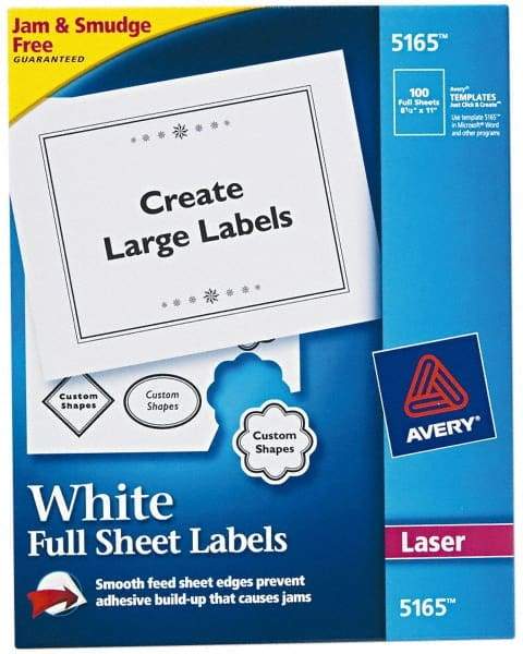 AVERY - 11" Long, White Paper Shipping Label - For Laser Printers - Eagle Tool & Supply