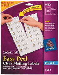 AVERY - 4" Long, Clear Shipping Label - For Inkjet Printers - Eagle Tool & Supply