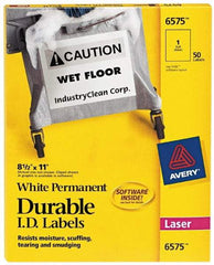 AVERY - 11" Long, White Paper Name Badge Labels - For Laser Printers - Eagle Tool & Supply