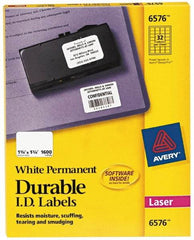 AVERY - 1-3/4" Long, White Paper Name Badge Labels - For Laser/Inkjet Printers - Eagle Tool & Supply