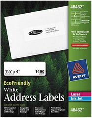 AVERY - 4" Long, White Paper Return Address Label - For Laser/Inkjet Printers - Eagle Tool & Supply