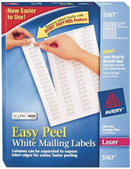 AVERY - 1-3/4" Long, White Paper Return Address Label - For Laser Printers - Eagle Tool & Supply