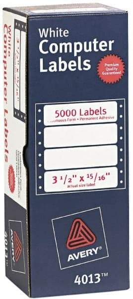 AVERY - 3-1/2" Long, White Paper Dot Matrix Label - For Dot Matrix Printers - Eagle Tool & Supply