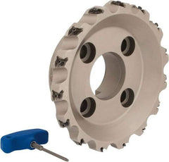 Iscar - 15 Inserts, 8" Cut Diam, 2-1/2" Arbor Diam, 0.492" Max Depth of Cut, Indexable Square-Shoulder Face Mill - 0/90° Lead Angle, 2-1/2" High, T490 LN.T 1306 Insert Compatibility, Series Helitang - Eagle Tool & Supply