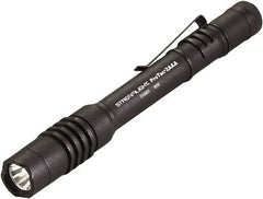 Streamlight - White LED Bulb, 130 Lumens, Industrial/Tactical Flashlight - Black Aluminum Body, 2 AAA Alkaline Batteries Included - Eagle Tool & Supply