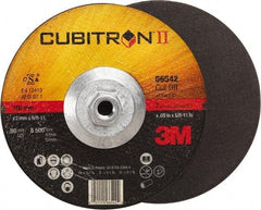 3M - 60 Grit, 7" Wheel Diam, Type 27 Depressed Center Wheel - Ceramic, Resinoid Bond, S Hardness, 8,500 Max RPM - Eagle Tool & Supply