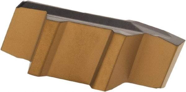 Iscar - 157015GIP X Grade IC830, 1.57mm Cutting Width Carbide Grooving Insert - 2.7mm Max Depth of Cut, Right Hand, 0.15mm Corner Radius, TiAlN Finish - Eagle Tool & Supply
